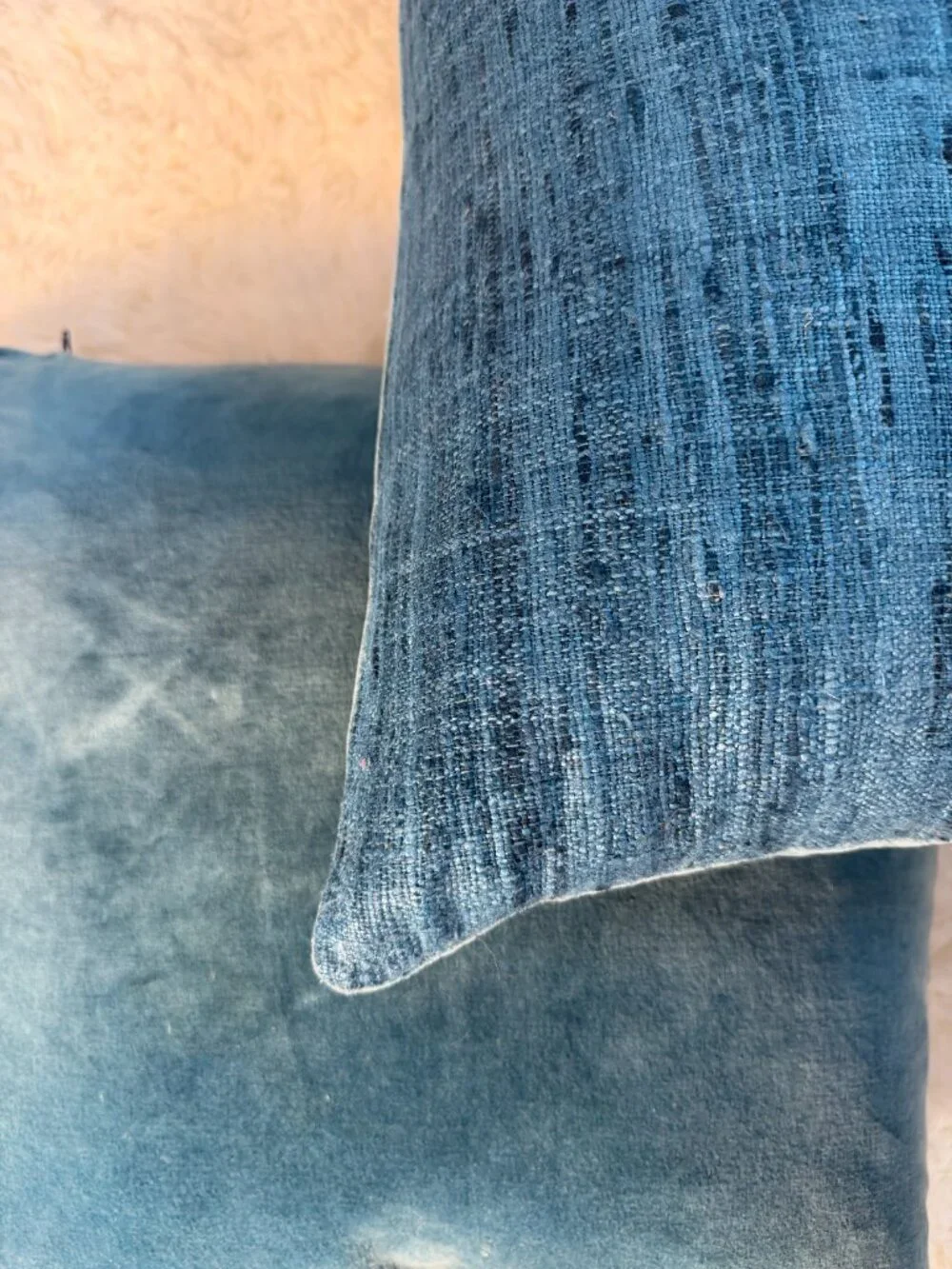 Crate and Barrell Turquoise Solid Velvet  Throw Pillow